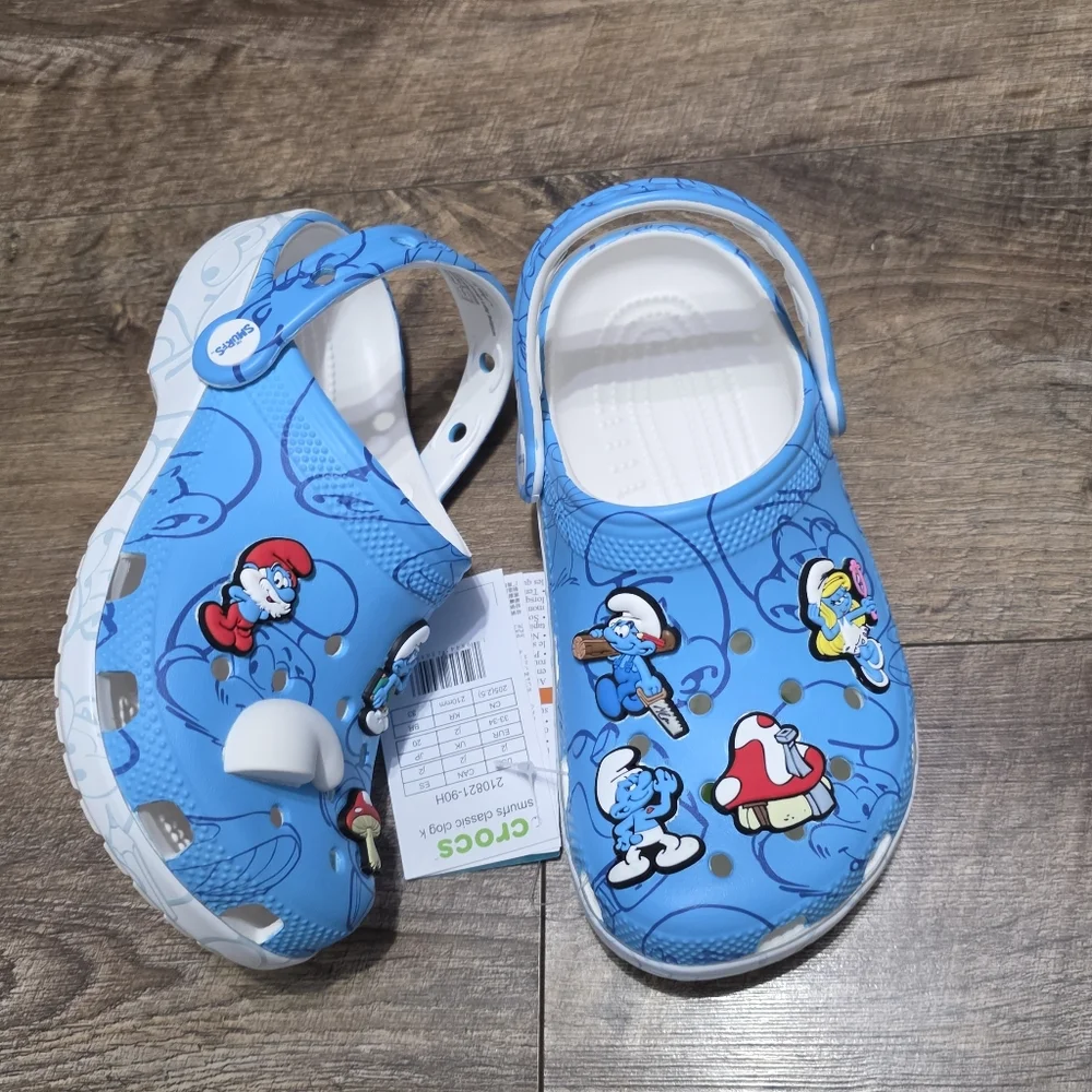 New Crocs  Kids Blue Smurfs Little Girls 12